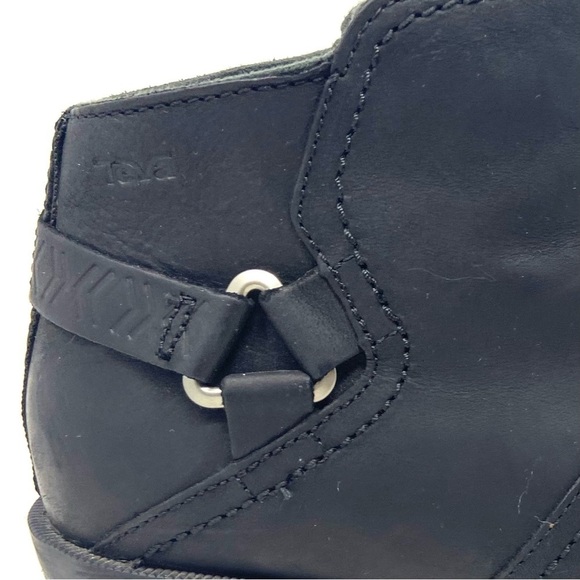 TEVA 'Foxy' Black Leather Side Zip Ankle Boots Western Booties Size 9 - Picture 4 of 8